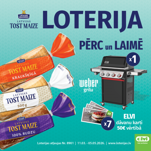 Latvijas Tost Maize lottery in ELVI stores.