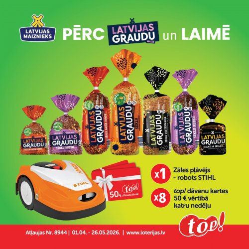Loterija  Latvijas Graudu Maize TOP! veikalos