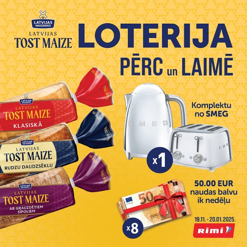 LATVIJA TOST MAIZE LOTERIJA RIMI VEIKALOS .