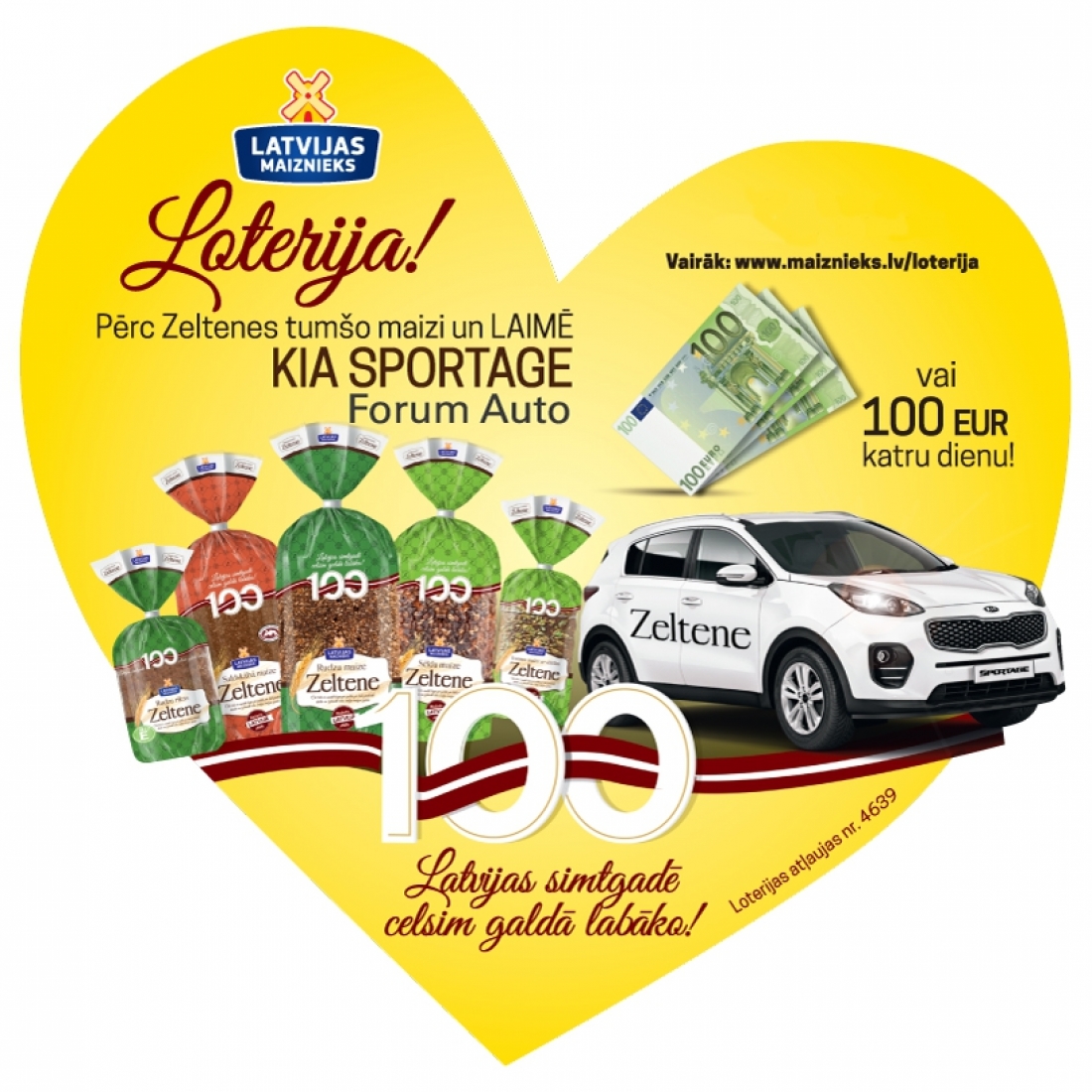 Zeltenes loterija Latvijas 100-gadei