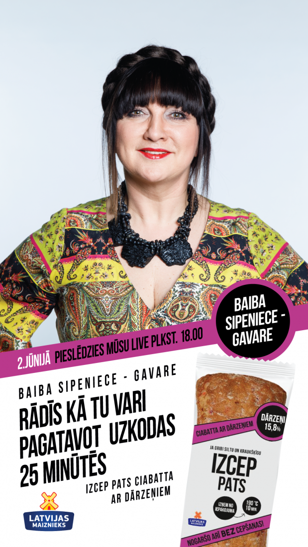 LIVE cooking with Baiba Sipeniece-Gavare!