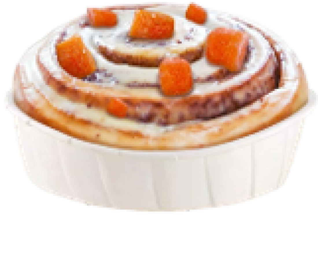 Cinnabon Bun with Apricots in White Glaze