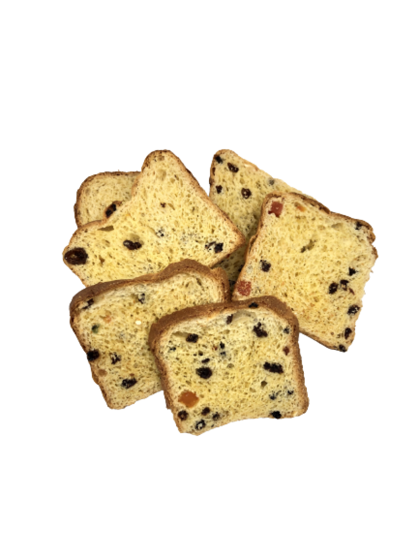 Crackers with raisins and candied fruit