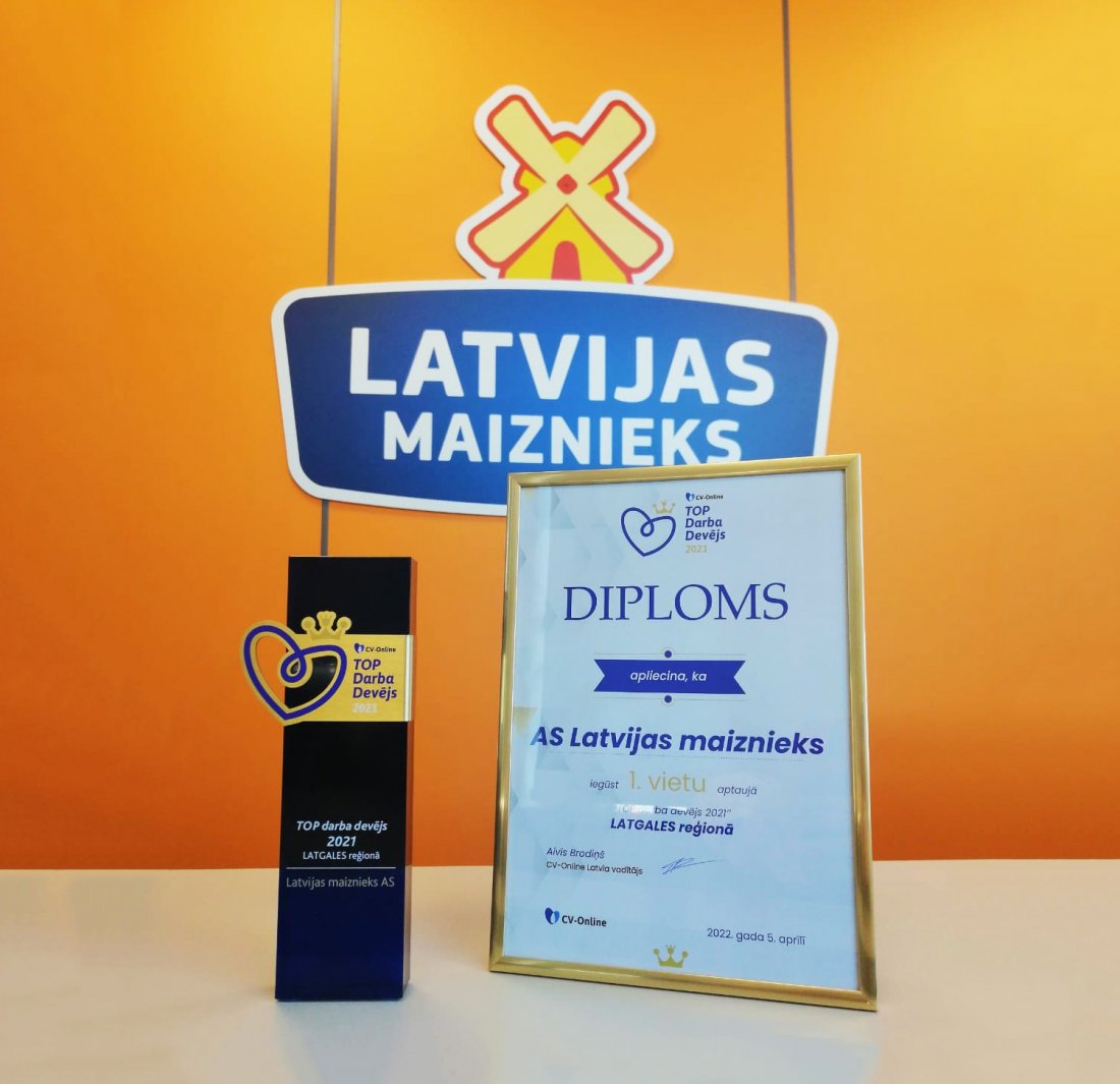 AS “LATVIJAS MAIZNIEKS” RECOGNIZED THE BEST EMPLOYER IN LATGALA REGION FOR THE EIGHTH YEAR