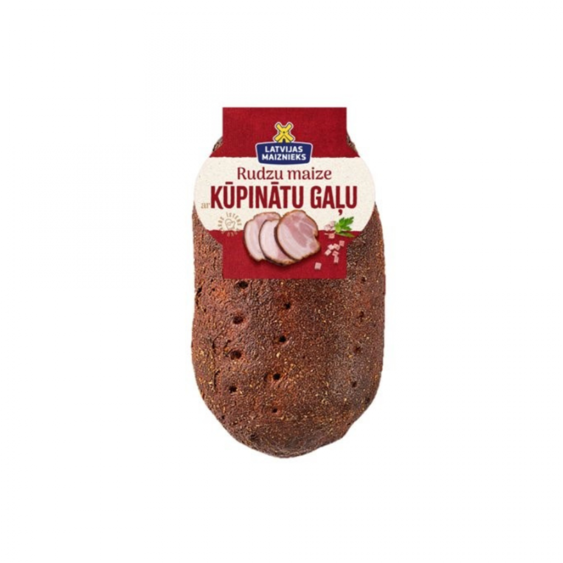 Rudzu maize ar kūpinātu gaļu