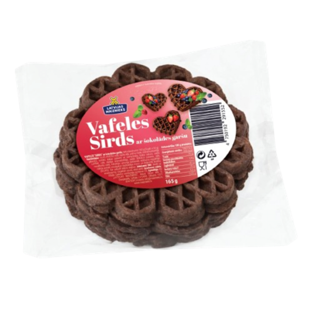 Вафля в форме сердца со вкусом шоколада