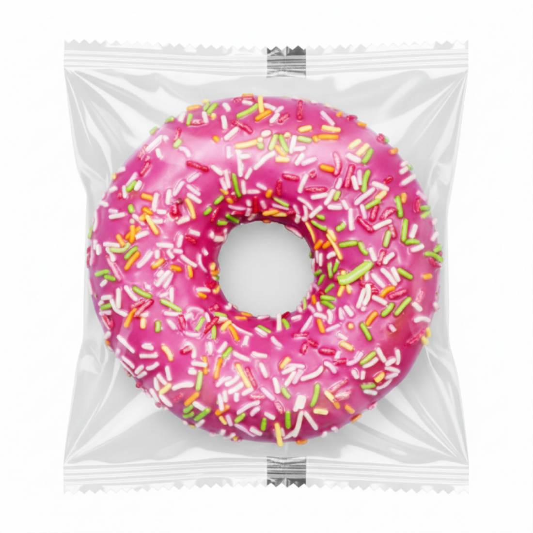 Strawberry-flavoured donut