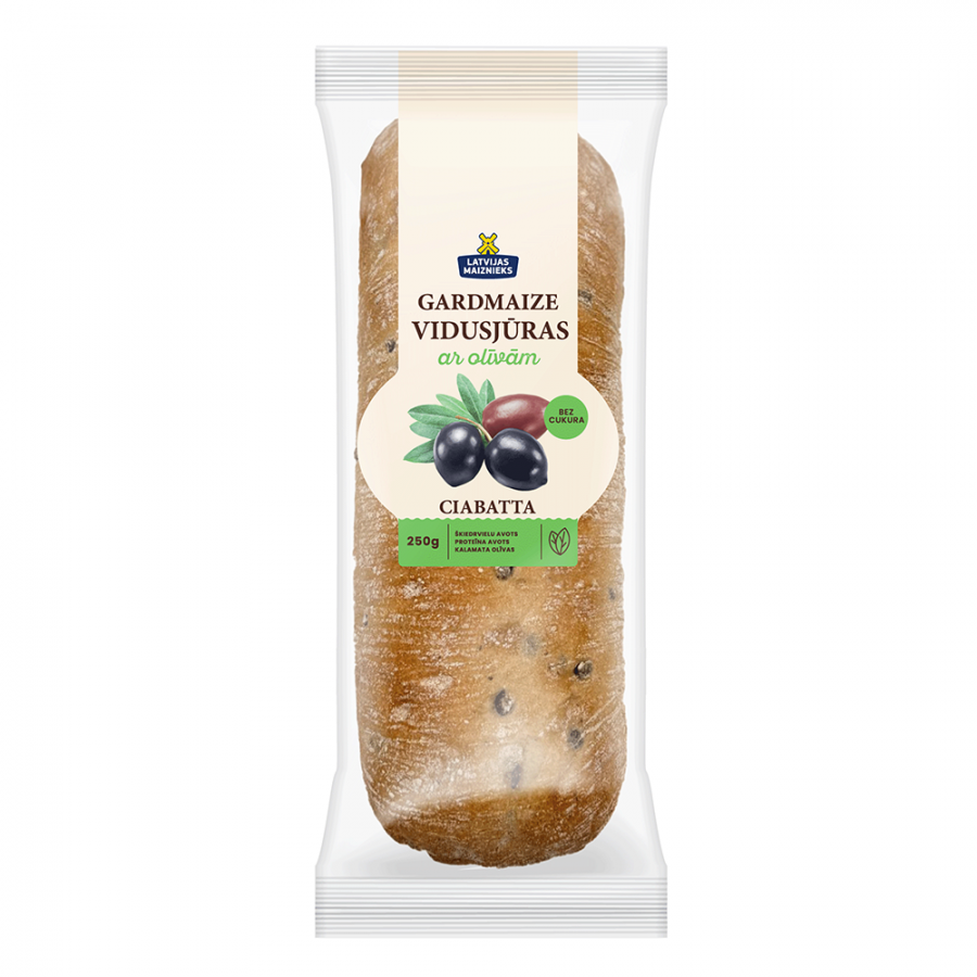 GARDMAIZE VIDUSJŪRAS CIABATTA AR OLĪVĀM