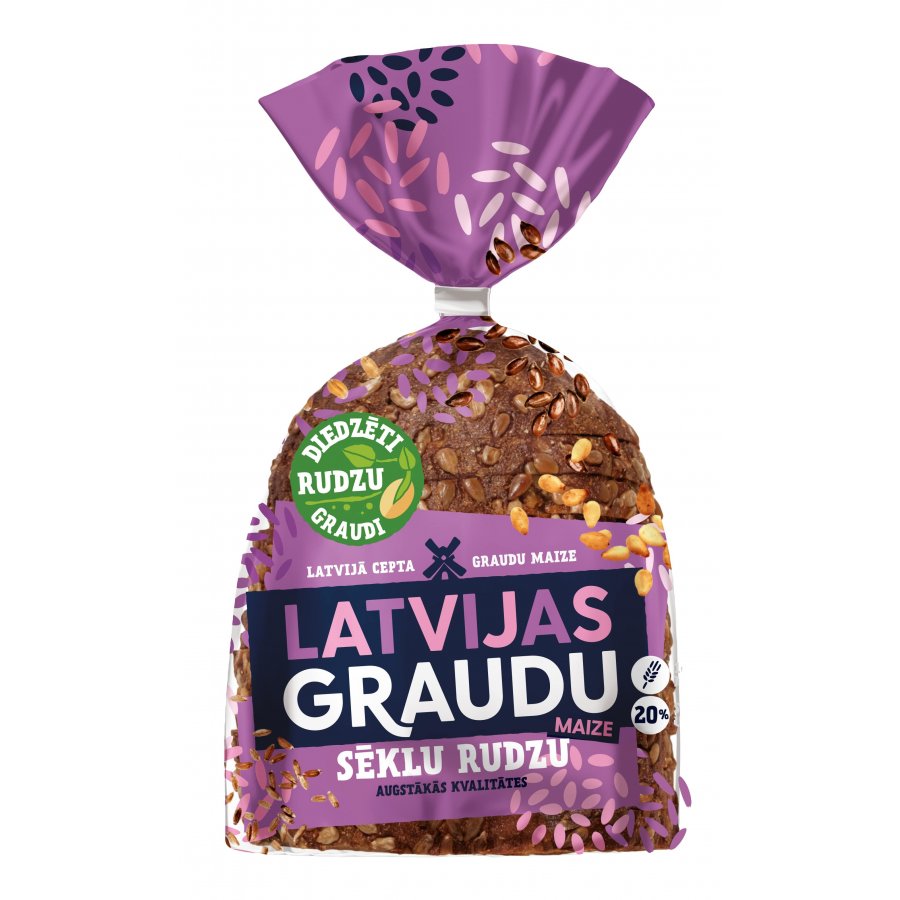 "Latvijas Graudu" rye bread with seed
