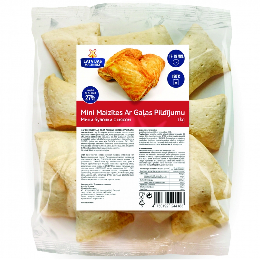 Mini pastries with meat filling XL packaging