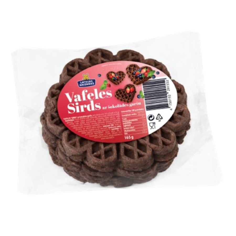 Vafeles Sirds ar šokolādes garšu