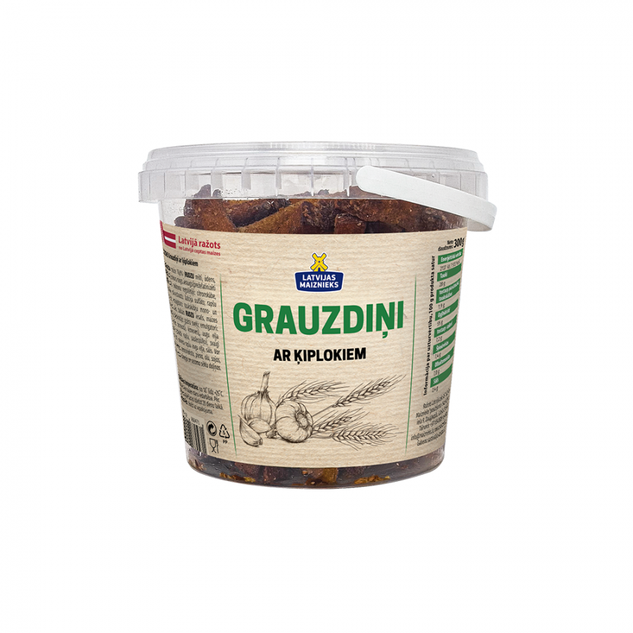 Zeltenes grauzdiņi ar ķiplokiem